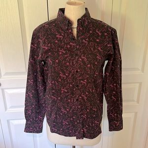 Naked and Famous Men’s shirt, black with pink animals